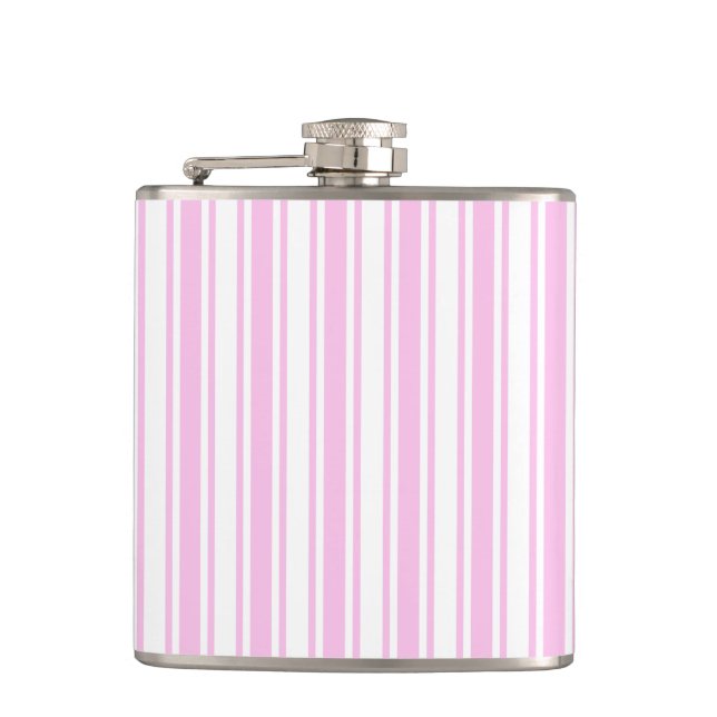 Petaca Rayas de caramelo rosa claro y blanco (Anverso)