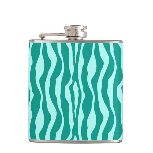 Petaca Rayas de cebra - Turquesa y Aqua (Anverso)