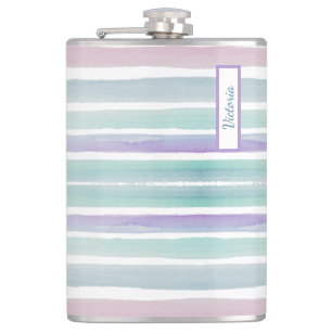 Petaca Rayas de color de patrón de corte azul rosado