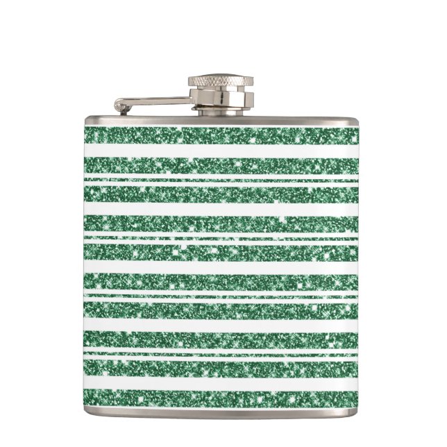 PETACA RAYAS DE NAVIDAD CON BRILLO VERDE Y BLANCO (Anverso)