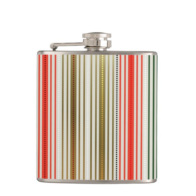 PETACA RAYAS DE NAVIDAD ROJO VERDE DORADO (Anverso)