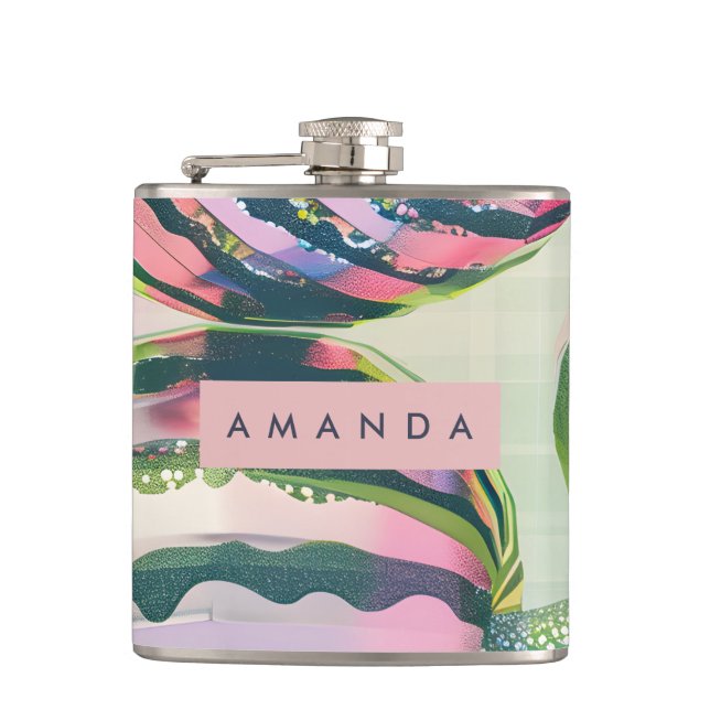 Petaca Rayas de sandía juguetonas personalizadas (Anverso)