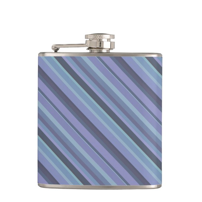 Petaca Rayas diagonales de color azul-gris (Anverso)