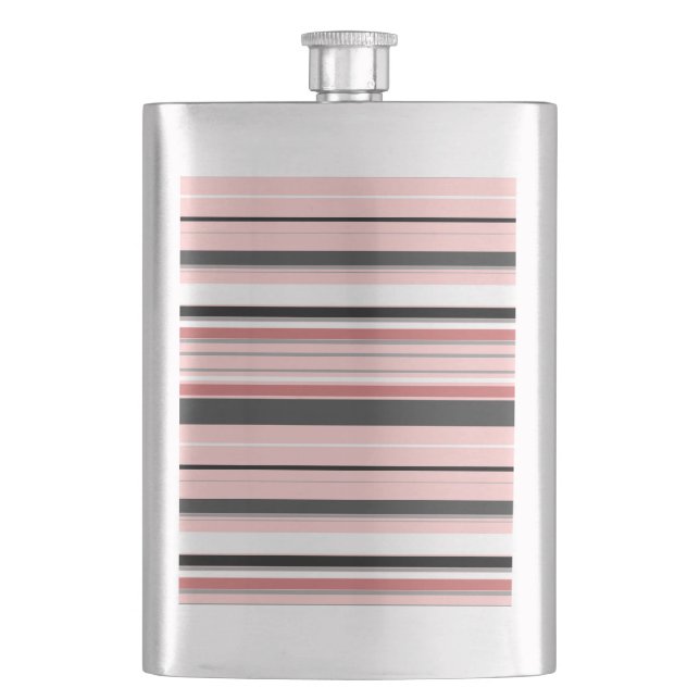 Petaca Rayas grises rosadas lindas (Anverso)