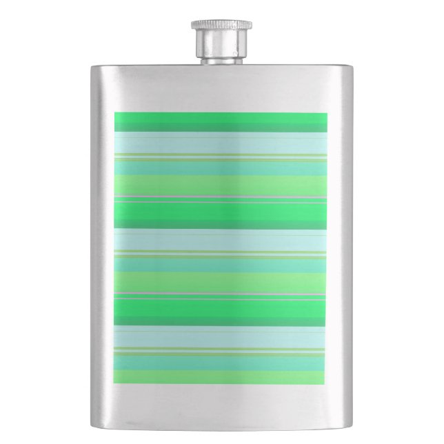Petaca Rayas verdes aqua lindas (Anverso)
