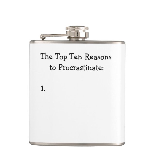 Petaca Razones del Top Ten para procrastinar chiste (Anverso)