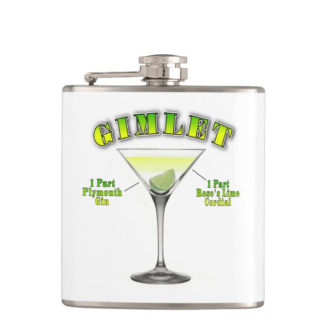 Petaca Receta de Cóctel Gimlet Martini Arte (Anverso)