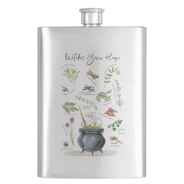 Petaca Receta moderna de caldero de Halloween 1 (Anverso)