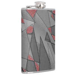 Petaca Recortes triangulares en bruto, sobre fondo rojo