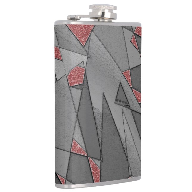 Petaca Recortes triangulares en bruto, sobre fondo rojo (Derecha)