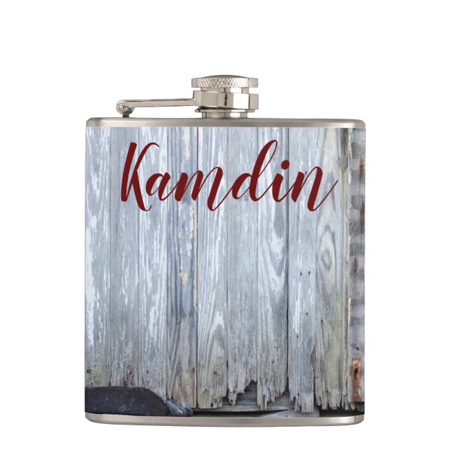 Petaca Recuento de puertas de la casa de madera de lavado (Anverso)