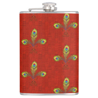 Petaca Red Peacock Fleur de Lis