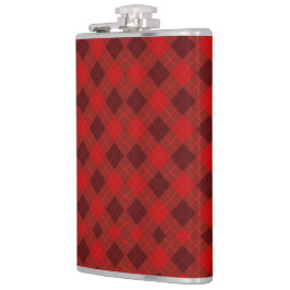 Petaca Red plaid hip flask with a metal cap