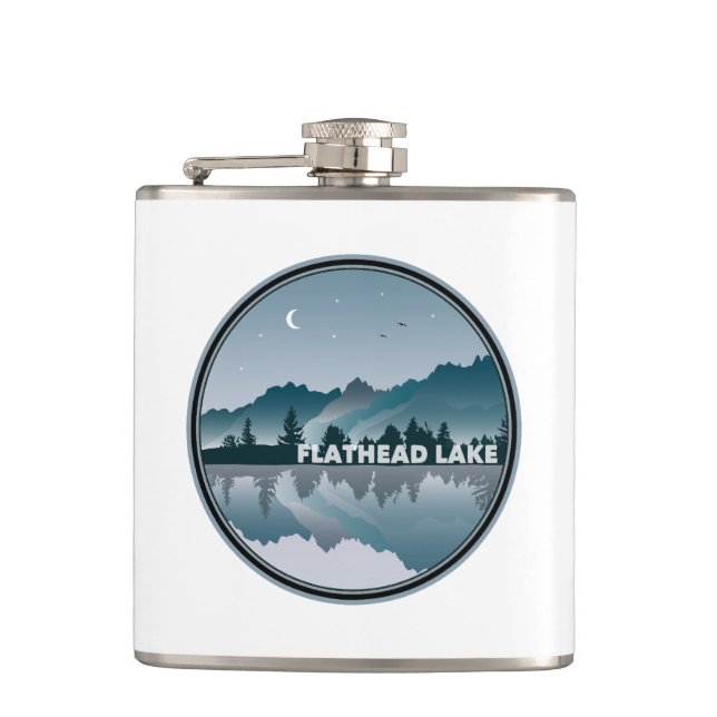 Petaca Reflexión sobre el lago Montana de Flathead (Anverso)