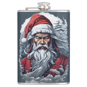 Petaca Regalo de arte de los Navidades de Samurai Santa W