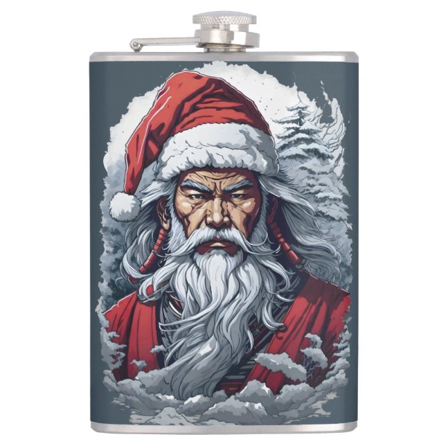 Petaca Regalo de arte de los Navidades de Samurai Santa W (Anverso)