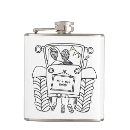 Petaca Regalo de boda de país de Tractor personalizado