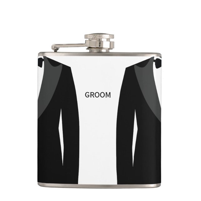Petaca Regalo de Boda gay para Groom - frascos personaliz (Anverso)
