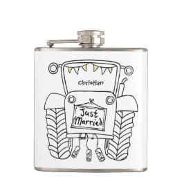 Petaca Regalo de boda personalizado de tractor campestre