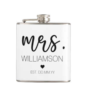 Petaca Regalo de boda personalizado elegante Sra. para nu