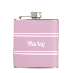 Petaca Regalo de Golf Personalizado con Nombre en Rosa y 
