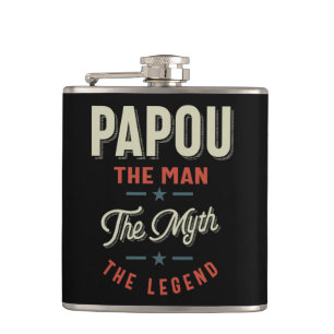 Petaca Regalo de la camiseta de Mens Papou: El hombre el