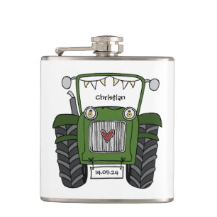 Petaca Regalo de matrimonio de campo de Green Tractor per