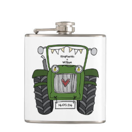 Petaca Regalo de matrimonio de campo de Green Tractor per
