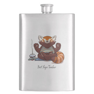 Petaca Regalo de Mejor Profesor de Yoga de Panda Rojo Art
