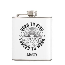 Petaca Regalo de pescador personalizado, nacido para pesc