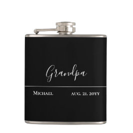 Petaca Regalo del abuelo - Negro Jet moderno personalizad