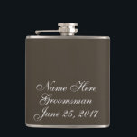 Petaca Regalo del Boda terrestre del otoño<br><div class="desc">¡Bonito patrón de mármol con texto de personalizable! ¡Un regalo perfecto para el mejor hombre, padre de la novia o todos los padrinos!</div>