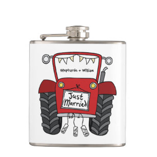 Petaca Regalo personalizado de boda de país del Tractor R