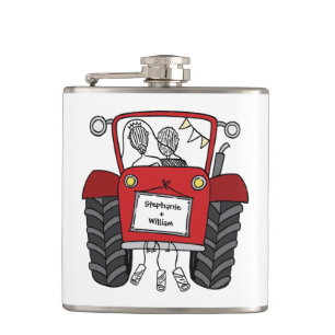 Petaca Regalo personalizado de boda de país del Tractor R