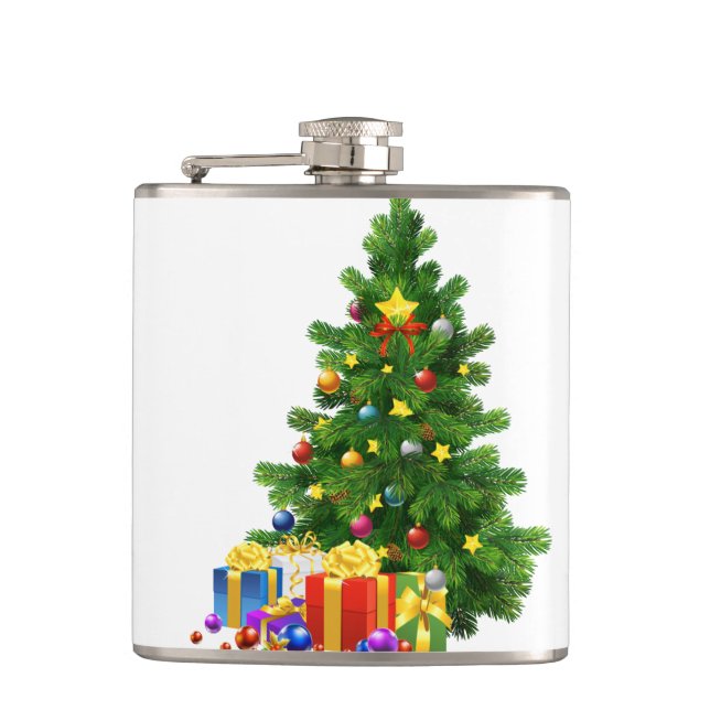 Petaca Regalos de árbol de navidad Vinyl envuelto en fras (Anverso)