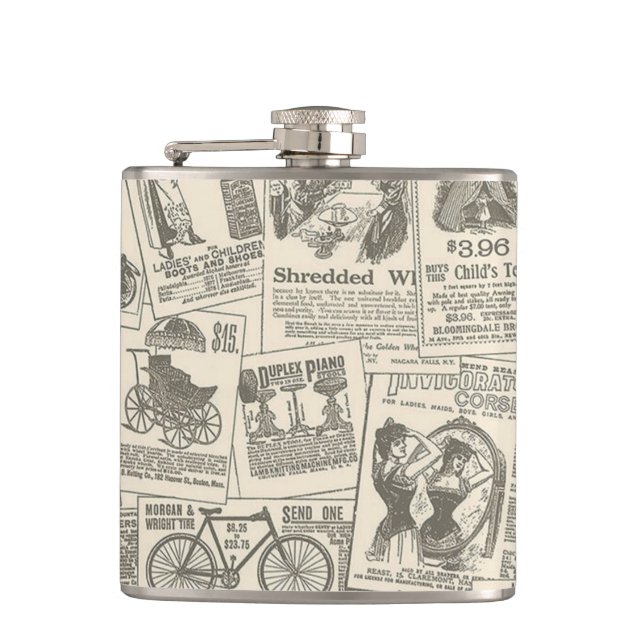 Petaca Regalos de periódicos retro vintage  (Anverso)