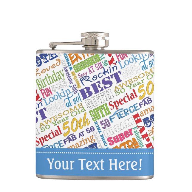 Petaca Regalos Únicos Y Especiales De Fiesta De 50 Años (Anverso)