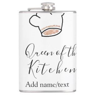 Petaca Reina de la cocina chef cocinando añadir nombre co