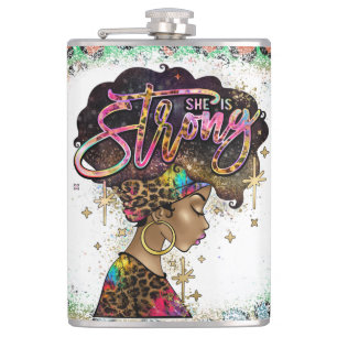Petaca Reina negra Melanin Mujer de piel marrón Sista Mag
