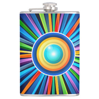Petaca Reloj de pared moderno con sol de arco iris radial