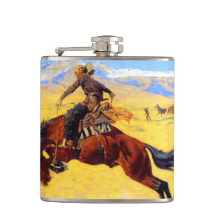 Petaca Remington Old West Horse y Cowboy