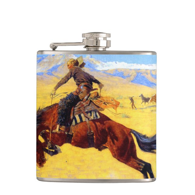 Petaca Remington Old West Horse y Cowboy (Anverso)