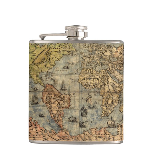 Petaca Renacimiento del Mapa Antiquev de Forlani de 1565 (Anverso)