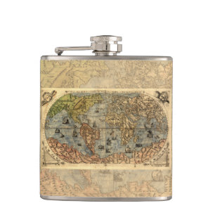 Petaca Renacimiento del Mapa Antiquev de Forlani de 1565