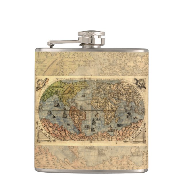 Petaca Renacimiento del Mapa Antiquev de Forlani de 1565 (Anverso)