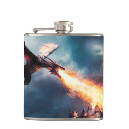 Petaca Respiración de dragones en campo de batalla mediev