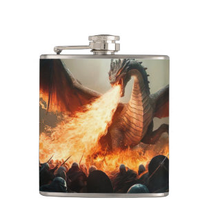 Petaca Respiración de dragones en campo de batalla mediev
