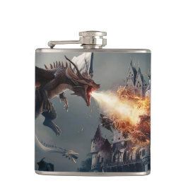 Petaca Respiración de dragones en campo de batalla mediev