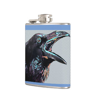 Petaca Resumen Crow Bird Arte Digital Original