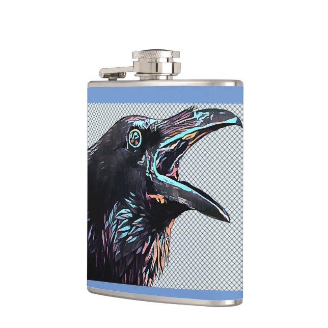 Petaca Resumen Crow Bird Arte Digital Original (Izquierda)